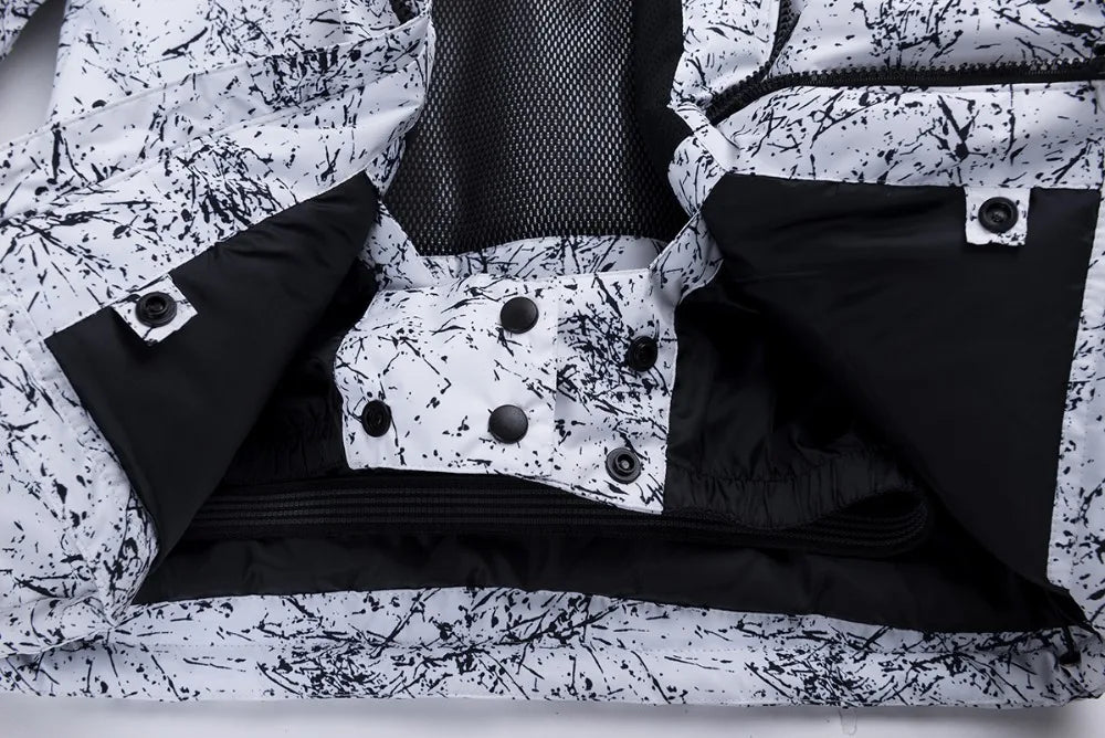 Traje térmico infantil, traje de esqui para meninos e meninas, conjunto de jaqueta de esqui à prova de vento, à prova d'água, jaqueta de neve para inverno