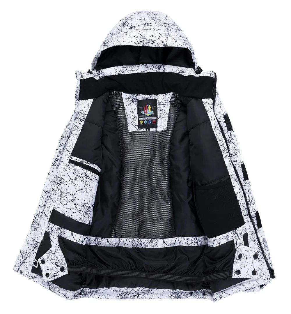 Traje térmico infantil, traje de esqui para meninos e meninas, conjunto de jaqueta de esqui à prova de vento, à prova d'água, jaqueta de neve para inverno