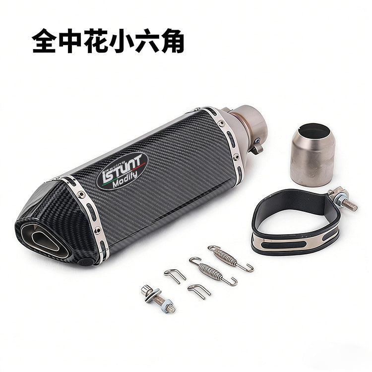 NINJA400 Ninja 250 R3 ZX6R Huanglong 600 Motorcycle Sports Car Modified Universal Small Hexagon Exhaust Pipe