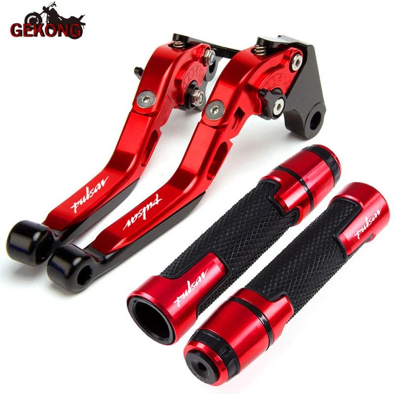 Motocicleta dobrável extensível cnc moto ajustável alavancas de freio embreagem handbar final apertos apto para bajaj pulsar 200 ns/200 rs/200 a