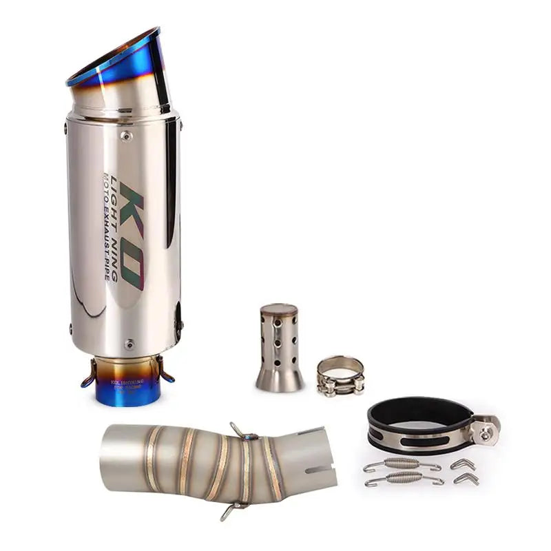 Tubo de escape para motocicleta CFMOTO, aço inoxidável, deslizamento, DB Killer removível, Escape Mid Link, DB Killer, 51mm, 2022 a 2024