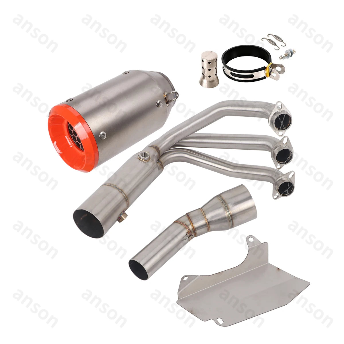 Sistema de Escape Completo com Coletor para CF-Moto 675SR-R 675NK 675SS 2024, Tubo de Ligação Frontal com Silenciador e Sensores