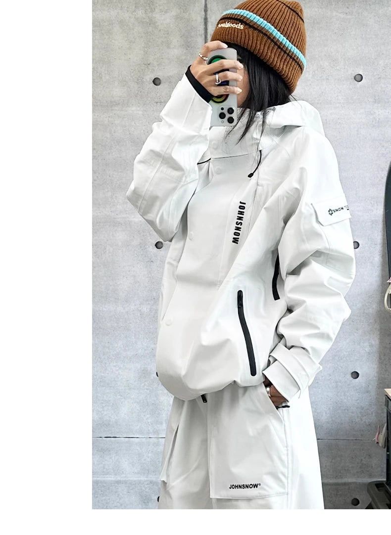 John neve inverno à prova de vento à prova dwindproof água terno de esqui para homens e mulheres esporte ao ar livre quente respirável masculino feminino jaqueta de neve e calças