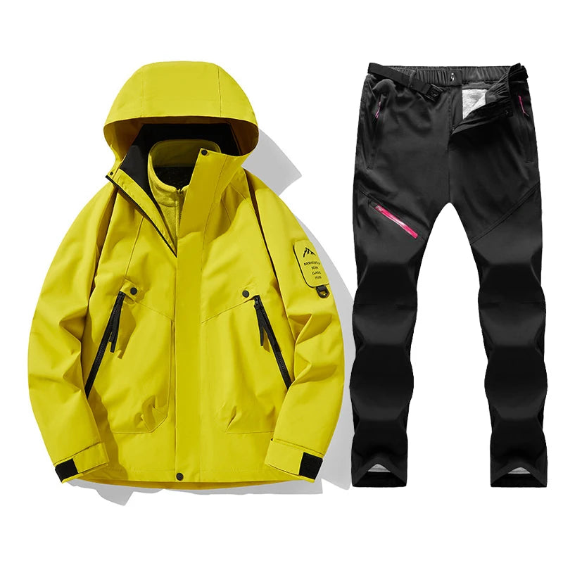 Terno de esqui feminino inverno quente à prova de vento à prova dwindproof água jaqueta de esqui calças femininas esportes ao ar livre casaco de neve calças snowboard wear