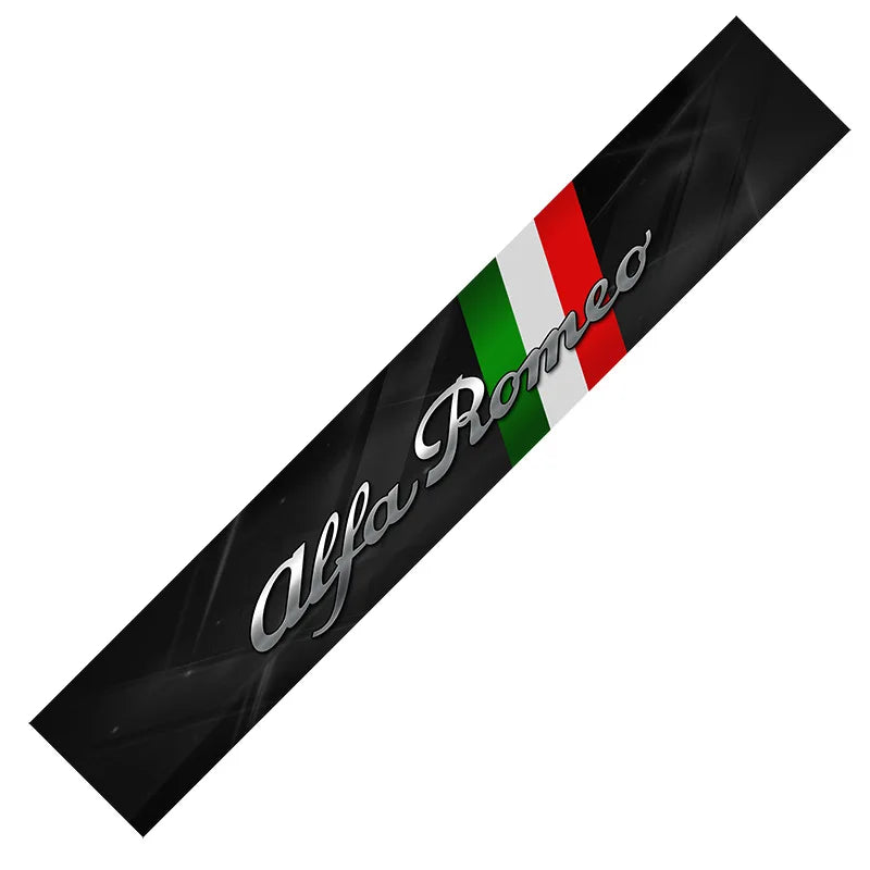 Adesivo de fibra de carbono para para-brisa de carro, decalque para logotipo alfa romeo stelvio brera giulia 166 156 159 147 155 mito gt giulietta