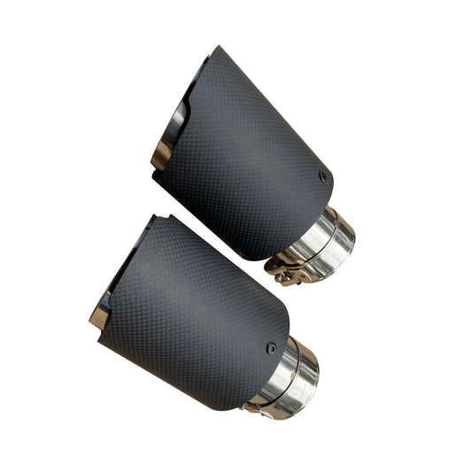 1pc automotivo universal de aço inoxidável tubo escape silenciador fibra carbono guarnição tubo cauda ponta escape