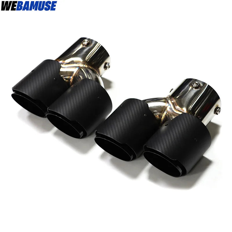 Ponta de escape de fibra de carbono quad para bmw g20 g21 m340i m240i g42 m440i m desempenho silenciador de escape ponta sistema de escape