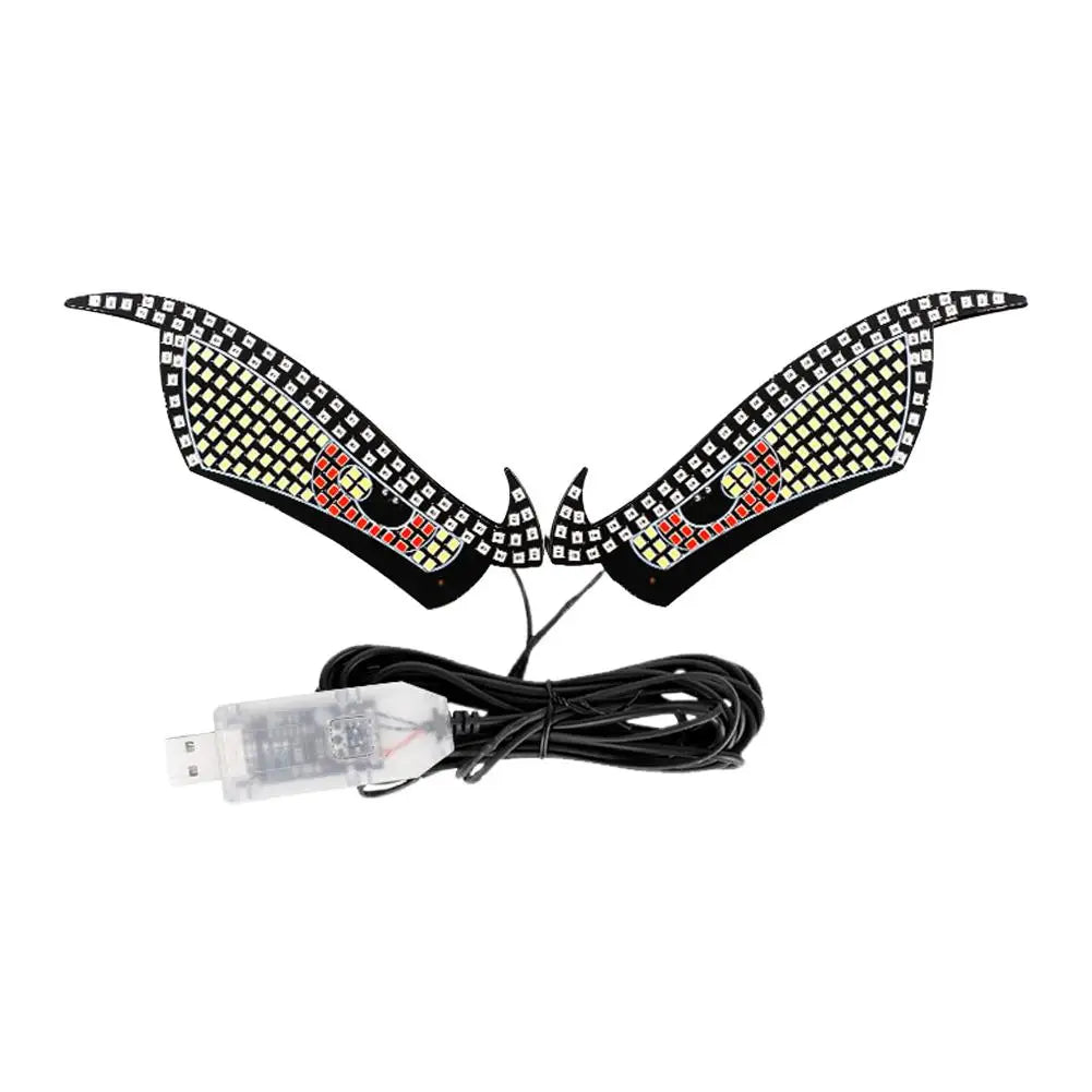 Car LED Decorative Lights Creative RGB Dynamic Truck Devil Eye Light LED Display Multi-Mode Demon Eye Waterproof Dustproof Light