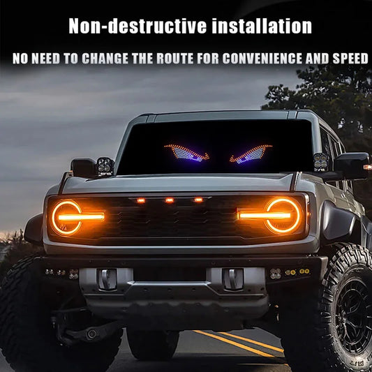 New Devil Eye Car LED Decorative Light Modified Kazilan Big Eye Light Personalized Decoration 11 Modes USB