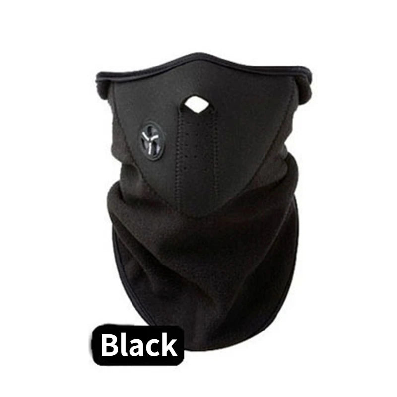 Inverno máscara de ciclismo quente à prova de vento à prova de poeira motocycle meia face capa malha respirável polar velo máscara facial de esqui térmica