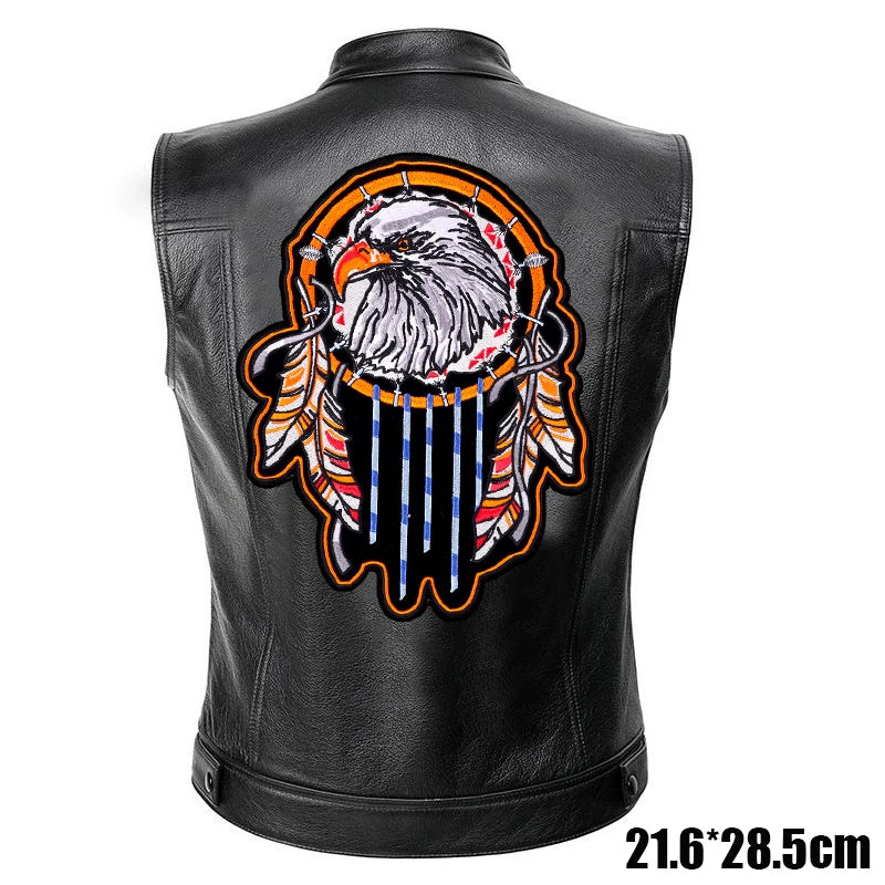 Patches Bordados Grandes para Costurar ou Termocolantes em Couro, Jeans, Roupas, DIY, Motocicleta, Biker, Punk