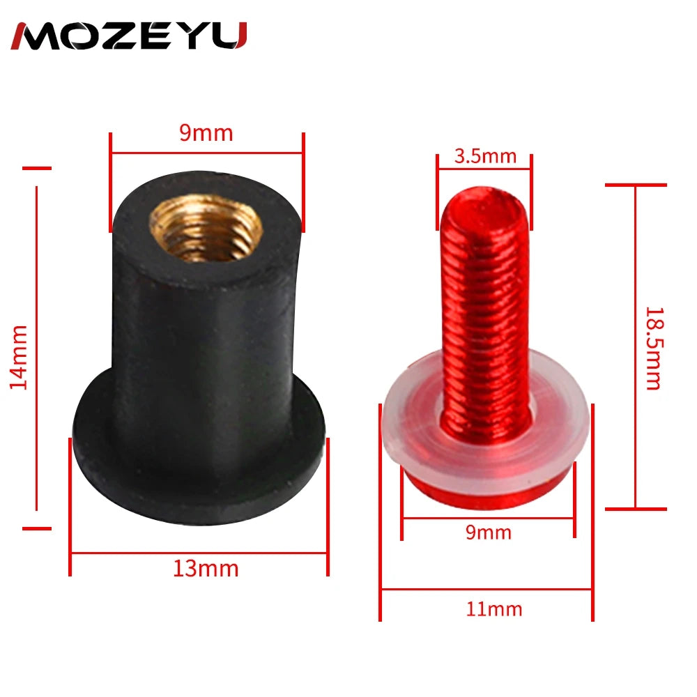 M5 10 pçs parafusos de carenagem kits fixadores parafuso pára-brisa 2024 para bajaj pulsar 150 clássico 150 DTS-i ns160 ns200 rs200 ct100 150 ns