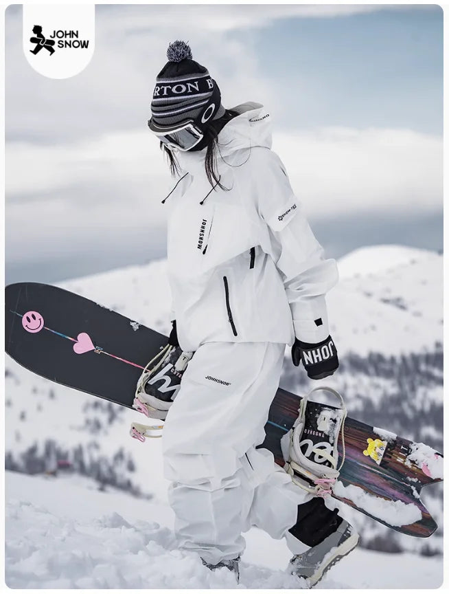 John neve inverno à prova de vento à prova dwindproof água terno de esqui para homens e mulheres esporte ao ar livre quente respirável masculino feminino jaqueta de neve e calças