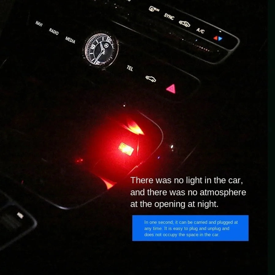 Usb carro mini led atmosfera luzes interior do carro lâmpada decorativa de néon iluminação emergência universal pc portátil plug and play