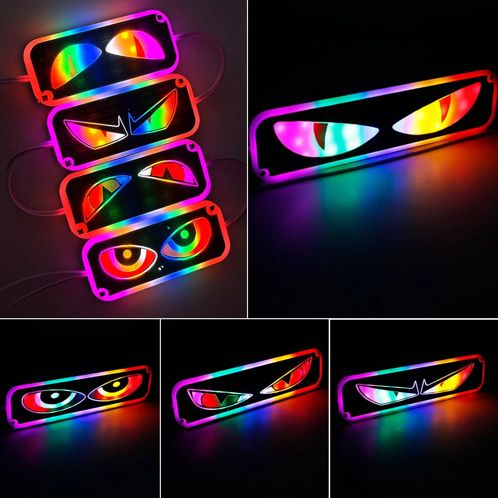 1pcs 12V Módulo Led Devil Demon Eye Luz de advertência estroboscópica para carro motocicleta RGB