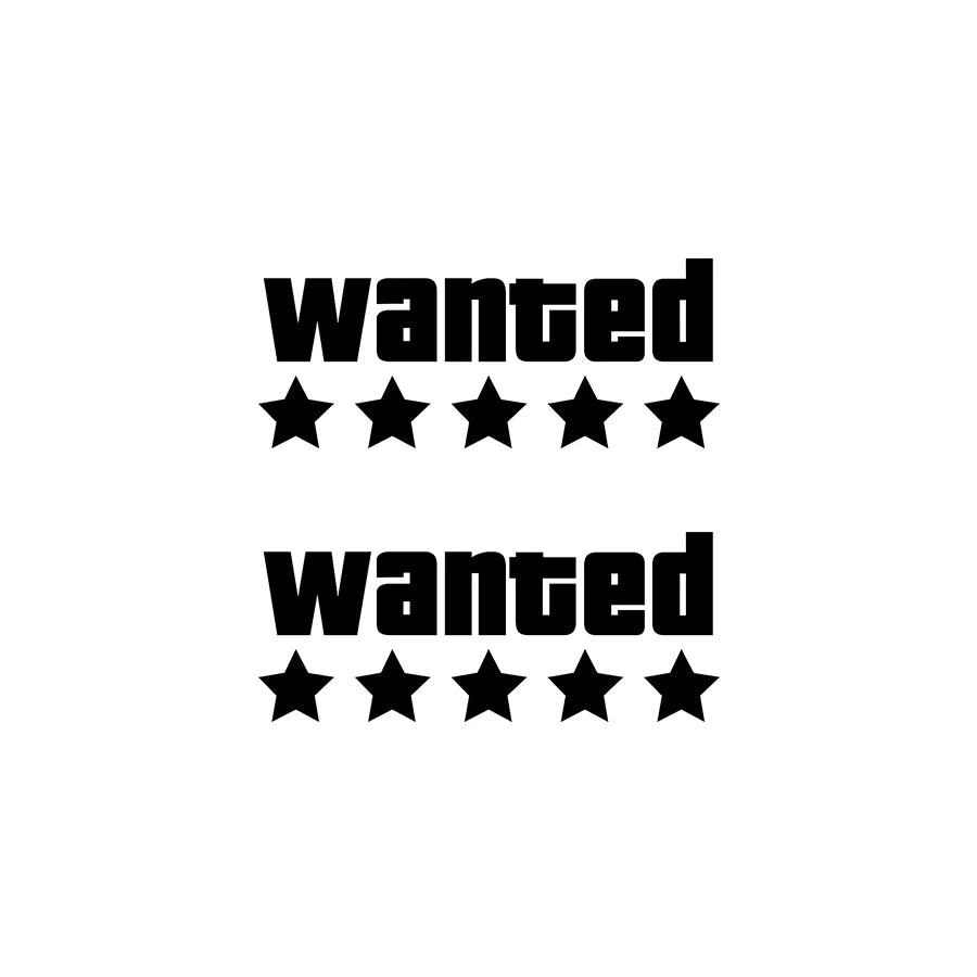 Adesivo de Vinil Impermeável para Motocicleta WANTED - Decoração Adaptável para Moto, Carroceria e Capacete