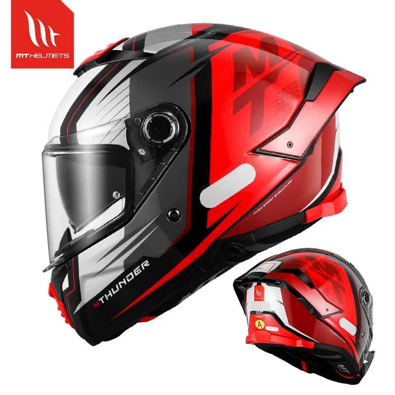 Capacete de Motocicleta MT Thunder 4 SV Original Espanhol, Capacete Integral com Lente Dupla, Certificação ECE DOT, Capacetes para Moto