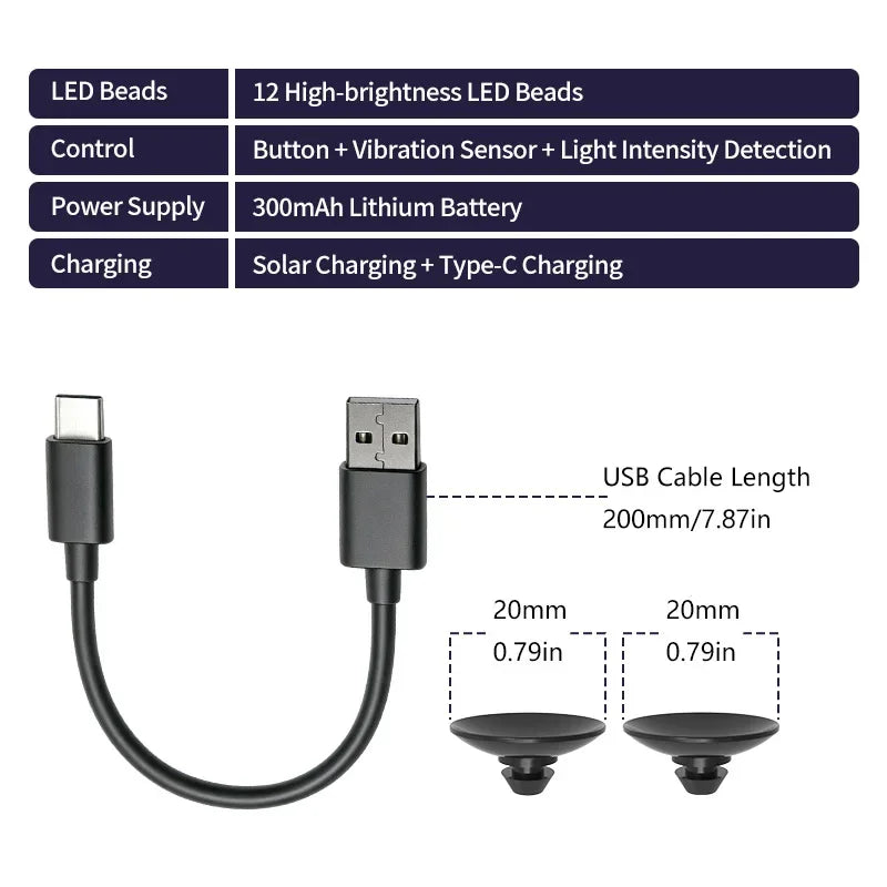 Luz de decoração para carro com LED em formato de diabo, alimentada por energia solar, luz de aviso automática sem fio, para janela traseira, triângulo de janela, lâmpada de atmosfera modificada
