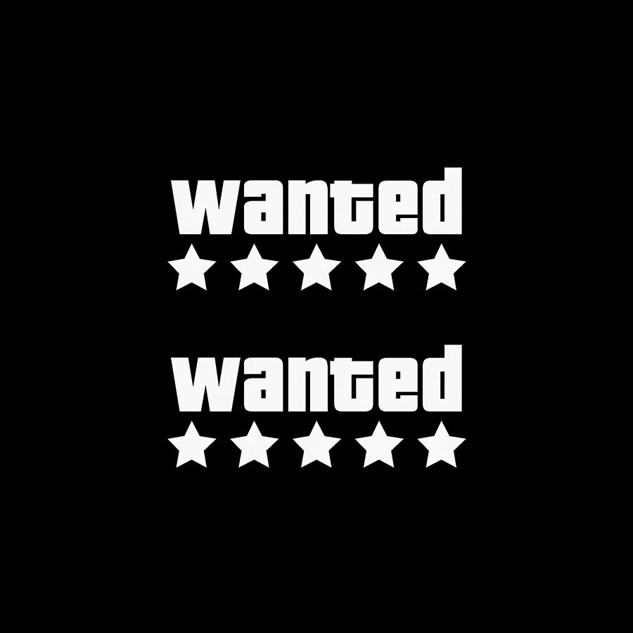 Adesivo de Vinil Impermeável para Motocicleta WANTED - Decoração Adaptável para Moto, Carroceria e Capacete