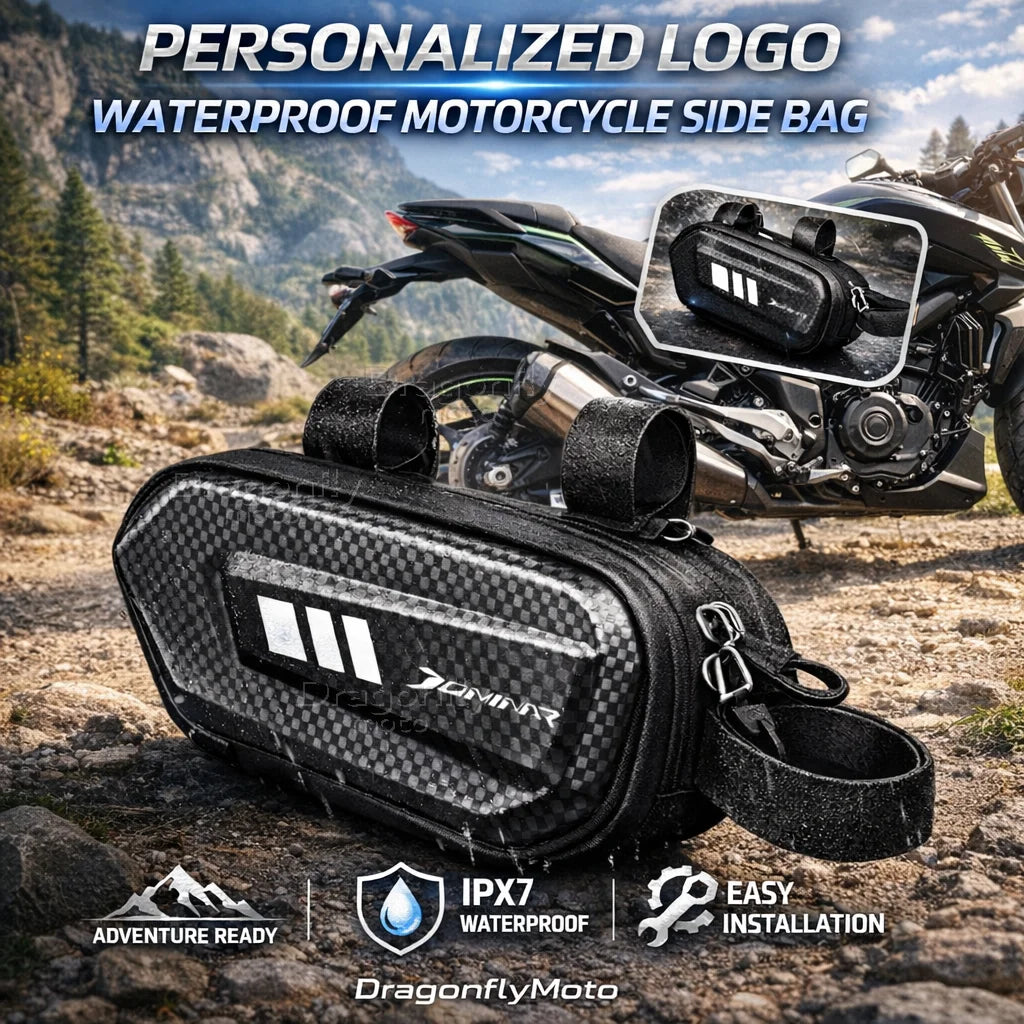 Bolsa Lateral Personalizada para Motocicleta Bajaj Dominar 250 400, Saco de Selim à Prova d'Água com Logo Personalizado