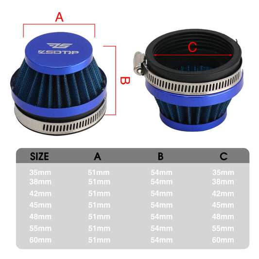 Zsdtrp universal filtro de ar do carburador mais limpo 48mm 55mm 60mm scooter da motocicleta para keihi koso mikuni oko carburador