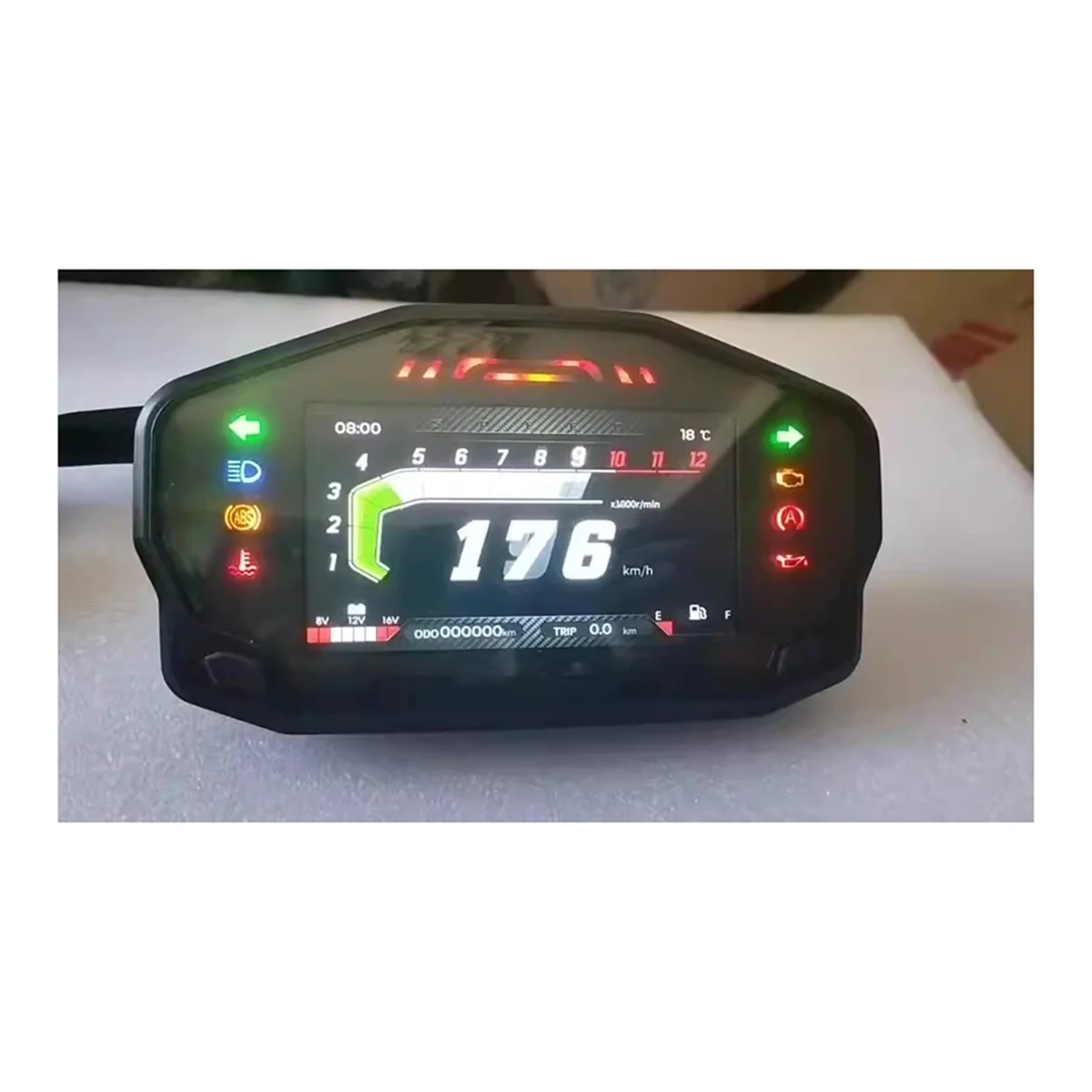 Y79A_AD Universal Motocicleta Painel Tacômetro LCD Digital 12000rpm Velocímetro para 2-4 Cilindros Odômetro