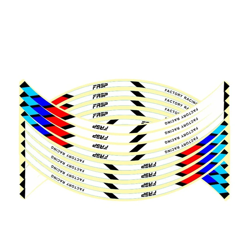 16 pçs adesivo de roda da motocicleta fita reflexiva aro para honda kawasaki moto aro fita roda carro adesivo acessório da motocicleta