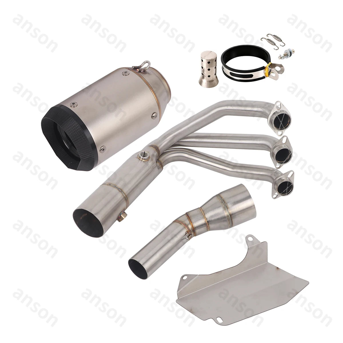 Sistema de Escape Completo com Coletor para CF-Moto 675SR-R 675NK 675SS 2024, Tubo de Ligação Frontal com Silenciador e Sensores