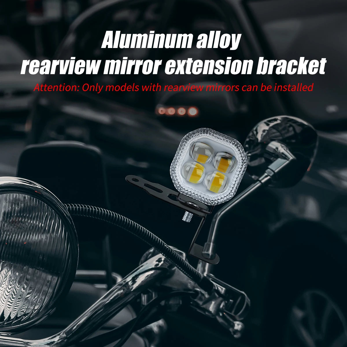 1/2 pçs motocicleta led spotlight monta suporte de extensão espelho retrovisor dianteiro liga alumínio em forma de z suporte do farol