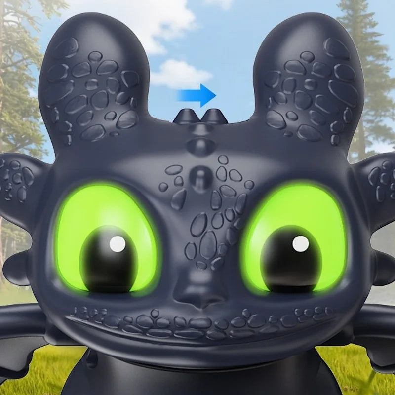 Novo Enfeite Miniatura de Desenho Animado Como Treinar Seu Dragão Desdentado com Olhos que Acendem e Piscam, Efeito de Luz, Asas Móveis e Pingente