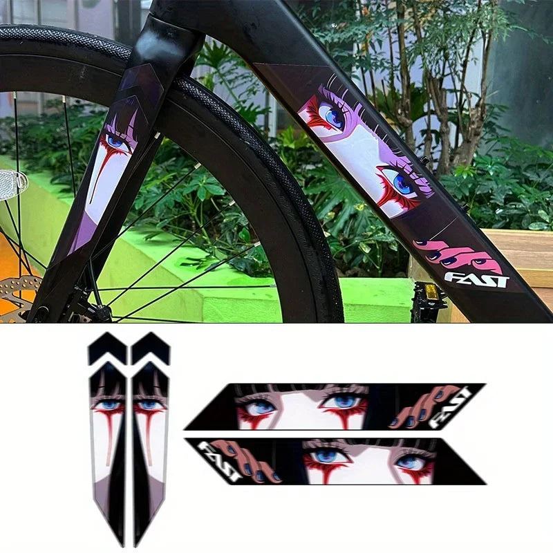 4 PÇS/SET Anime Ciclismo Adesivo, Alta Qualidade, À Prova D' Água, Ótimo para Bicicleta Notebook, Anime-Sport Decalque Personalizado Exclusivo
