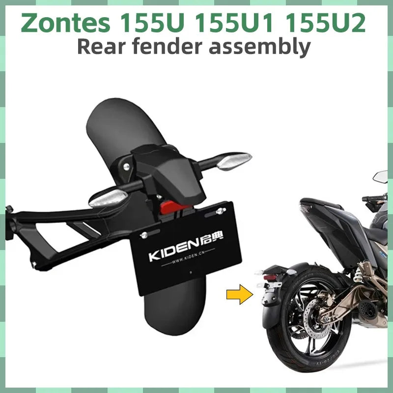 Modificado Fender Mudguard traseiro para motocicleta, Mudflap Guard Cover, Acessórios da motocicleta, Zontes 155U 155U1 155U2