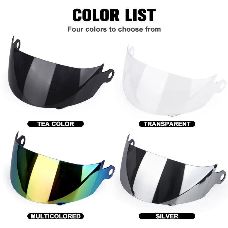 Uchoose lente do capacete da motocicleta facelift capacete lente especial espelho transparente preto cor espelho prata lente pacote