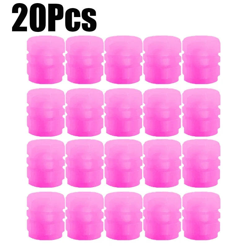 Tampas de válvula luminosas fluorescentes noturnas, tampas de válvula de pneu de carro, motocicleta, bicicleta, decoração brilhante, bicos de roda, tampa de pneu, acessórios de carro
