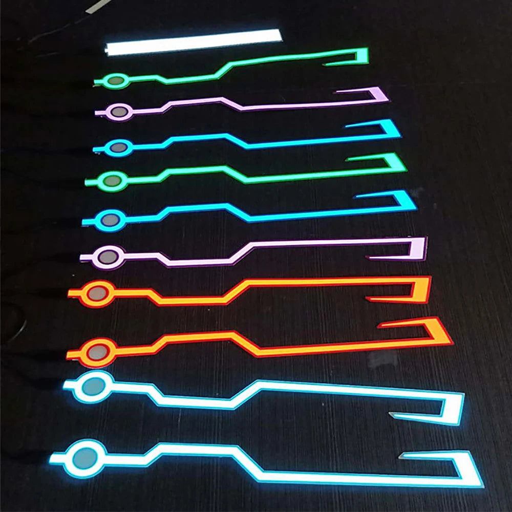 Capacete da motocicleta led luzes de advertência noite equitação capacete do motor tira luz fria el adesivo à prova dwaterproof água acessórios da motocicleta