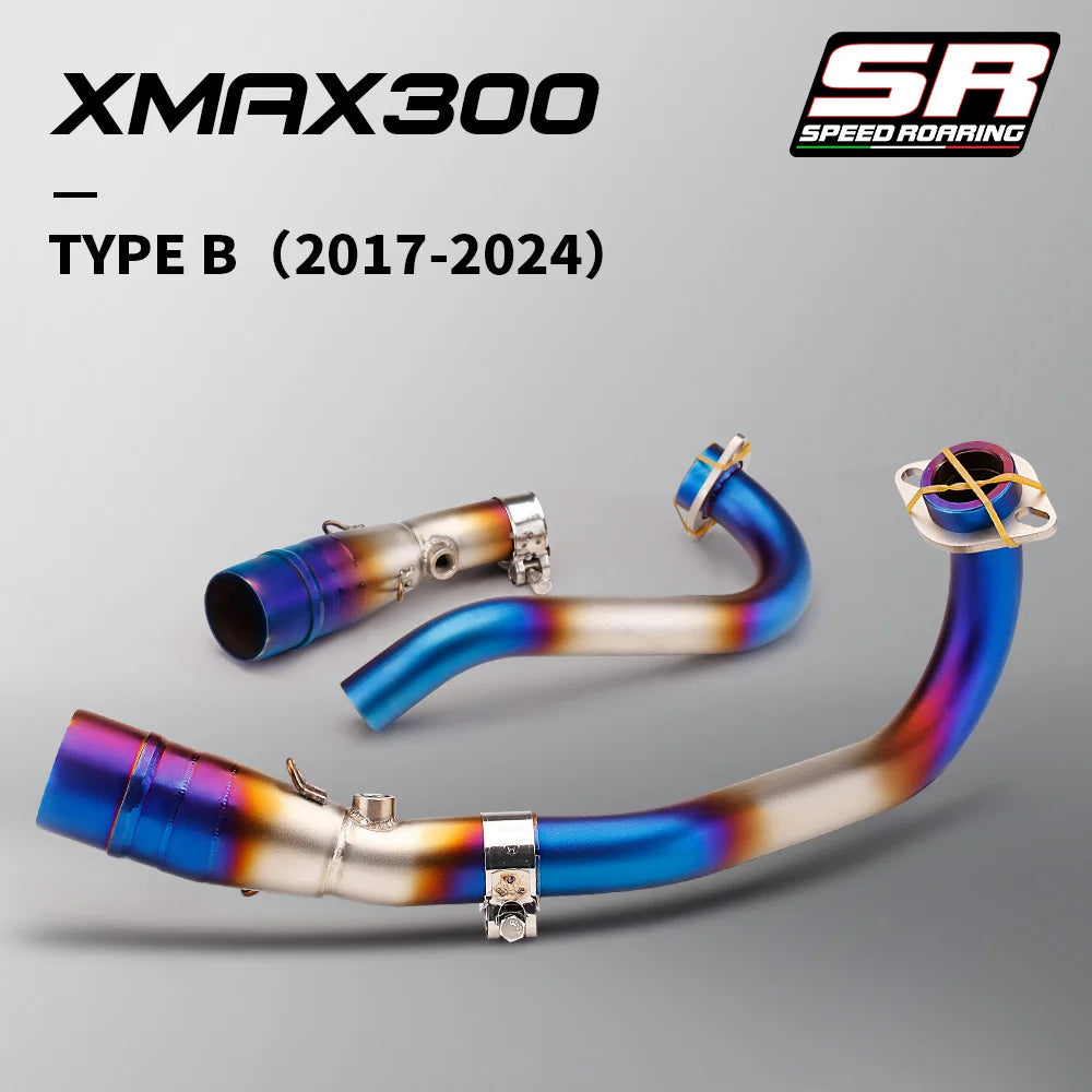 Escape da motocicleta para xmax300 xmax 250 300 400 2017-2024 motocicleta sistema completo silenciador de escape tubo de ligação intermediária