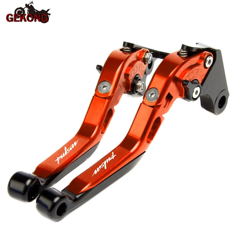 Motocicleta dobrável extensível cnc moto ajustável alavancas de freio embreagem handbar final apertos apto para bajaj pulsar 200 ns/200 rs/200 a