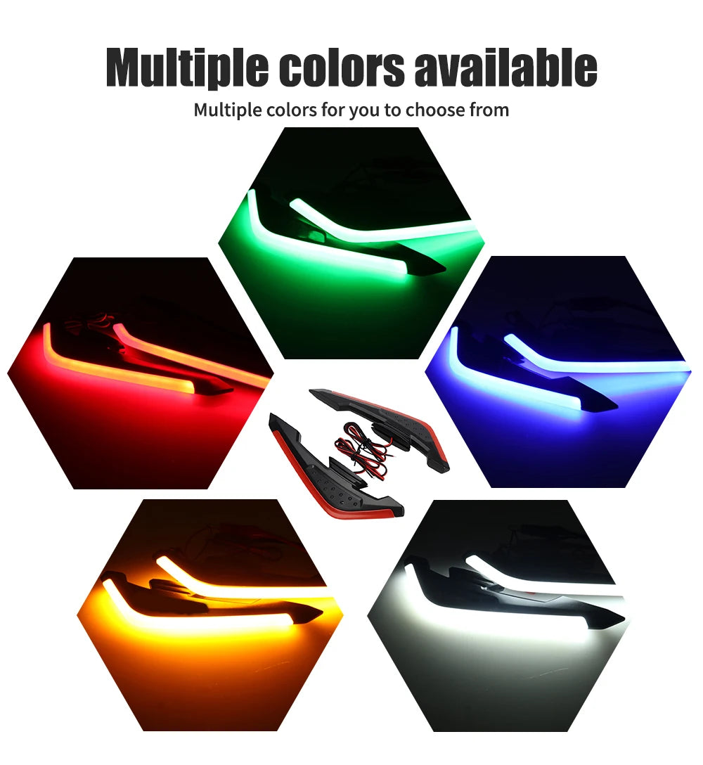 Kit de Luzes LED Aerodinâmicas para Motocicleta, 1 Par de Luzes Decorativas Universais para Motocicleta