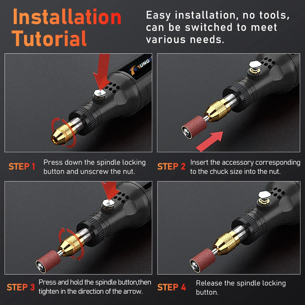 Ferramenta rotativa mini sem fio, furadeira elétrica, caneta de gravação recarregável por USB, para uso manual, polimento, perfuração, entalhe e trabalhos de bricolagem.