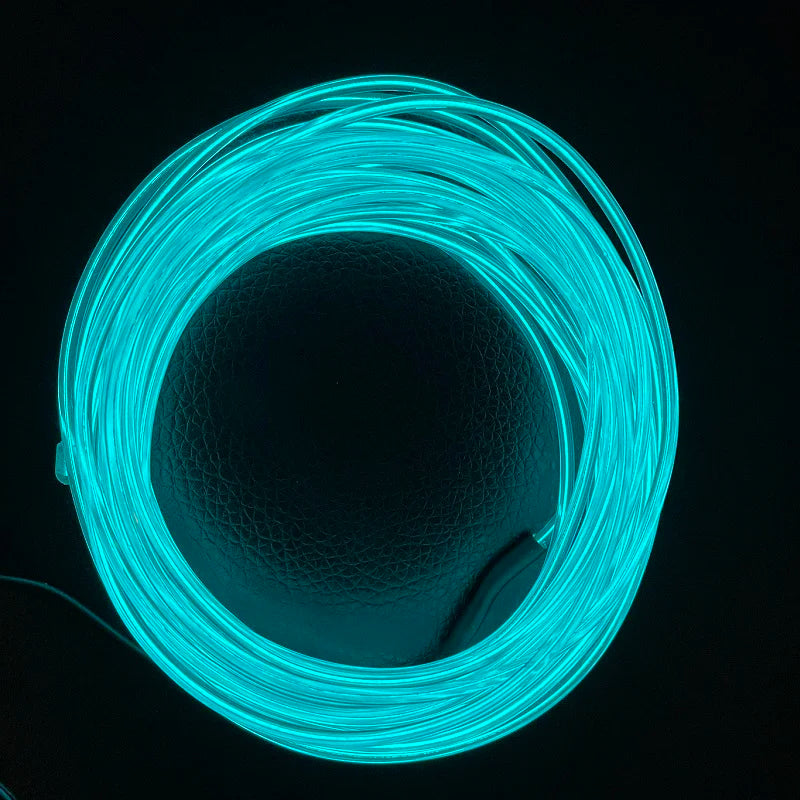 1m 3m 5m brilho el fio cabo de néon para festa de dança de natal trajes diy luz iluminada multicolorida aa bateria lâmpada tira led