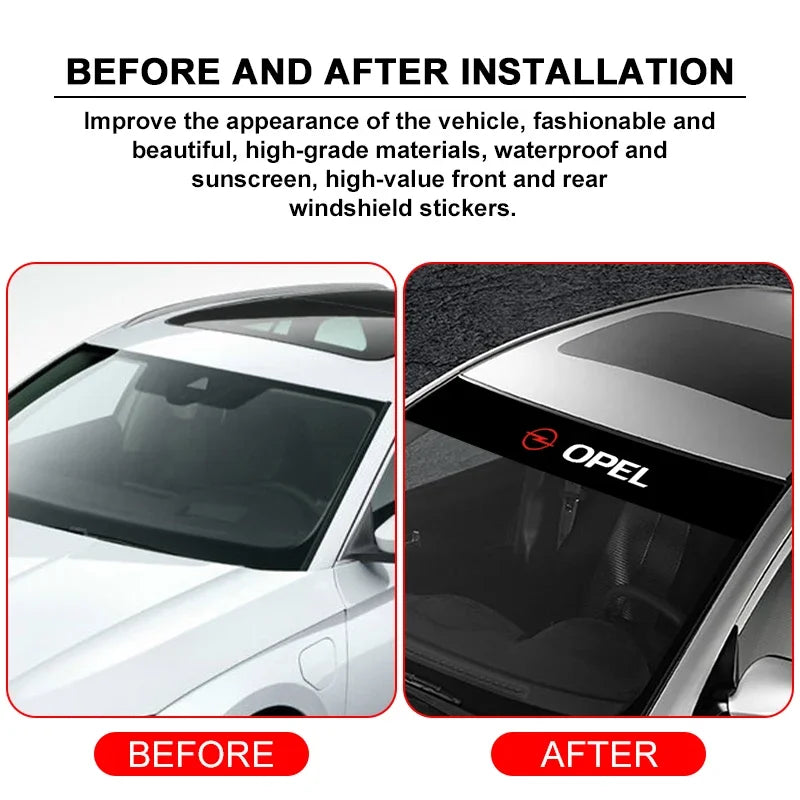 Pára-brisa do carro viseira de sol tira adesivos para evitar luz solar direta para opel insignia astra antara meriva zafira h g corsa
