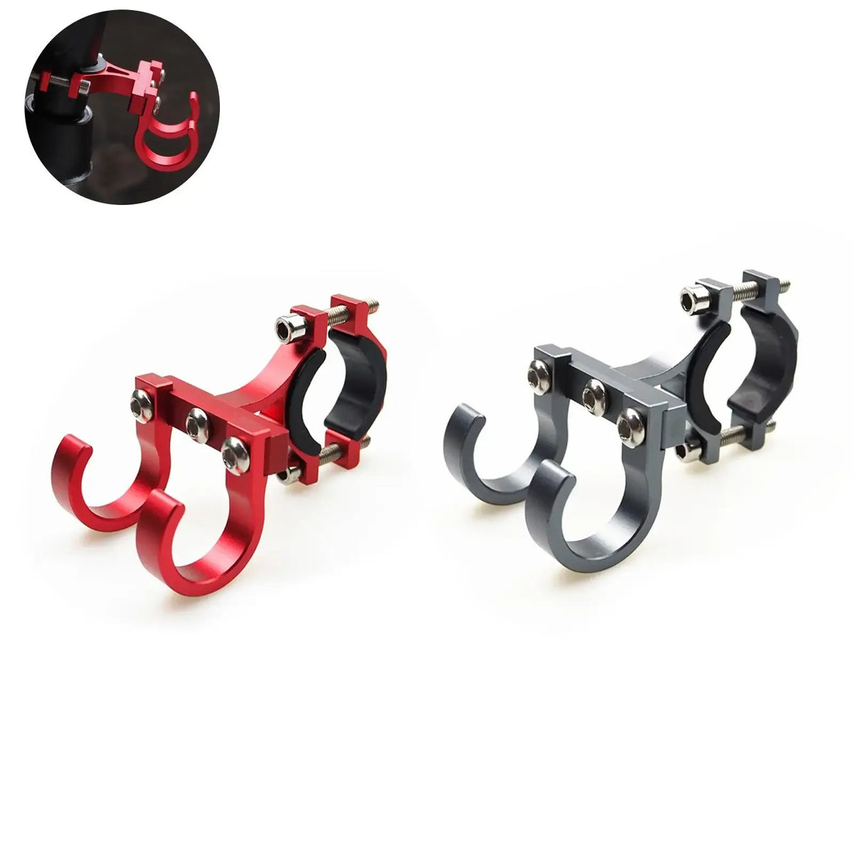 Ganchos para Patinetes Elétricos, Suporte Simples para Bicicletas, Gancho de Armazenamento para Tubos, Fivela de Fixação para E-bikes, Suporte Duplo Portátil de Metal para Capacete
