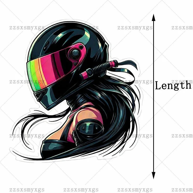 Adesivos de carro para meninas com tema escuro, adequados para corpo de carro, pára-brisa, capacete de motocicleta, porta-malas, decalque de vinil, acessórios de carro