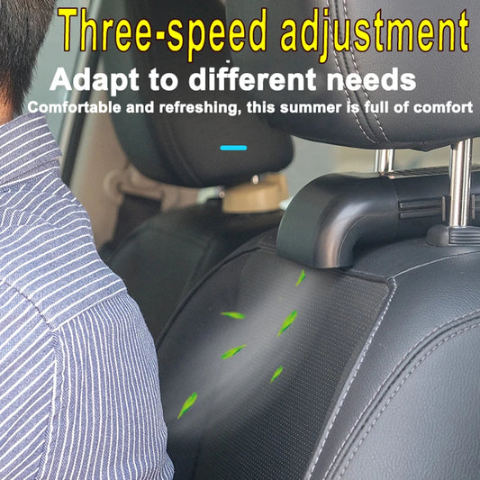 EAFC Mini Car Seat Back USB Fan Foldable Silent Fan 3-Speeds Adjustable Universal Car Cooler Air Cooling Car Rear Seat Auto