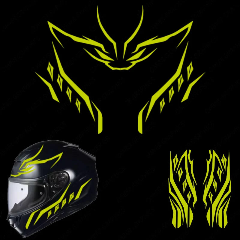 Acessórios de motocicleta adesivos de capacete decoração modificada para amarelo vermelho pantera preta abstrata