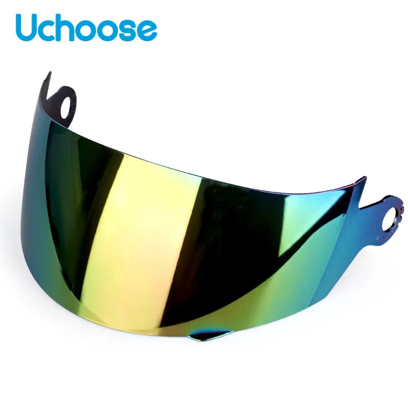 Uchoose lente do capacete da motocicleta facelift capacete lente especial espelho transparente preto cor espelho prata lente pacote