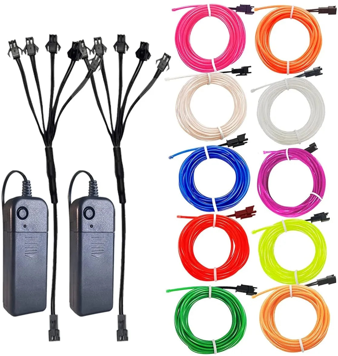 1m 3m 5m brilho el fio cabo de néon para festa de dança de natal trajes diy luz iluminada multicolorida aa bateria lâmpada tira led
