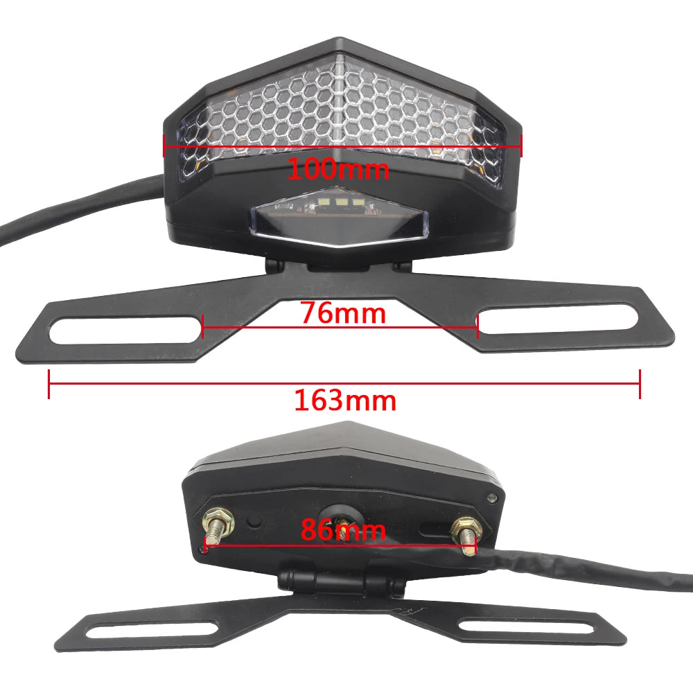 Luz traseira da motocicleta led universal luz de freio parar sinal volta piscando 12v para honda harley yamaha traseiro cafe racer motor bi