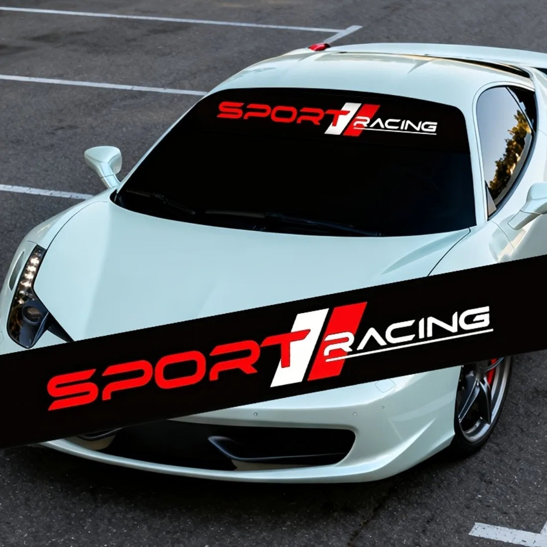 Adesivo de Vinil Impermeável para Para-brisa de Carro Esportivo, Decalque para Carro e Caminhão, Decoração Esportiva