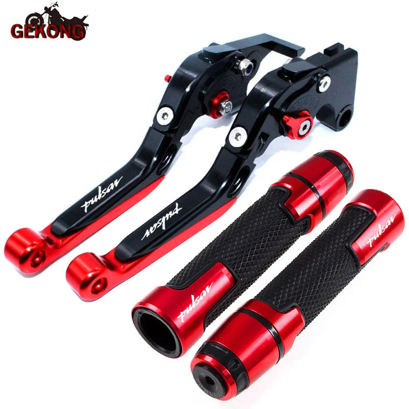 Motocicleta dobrável extensível cnc moto ajustável alavancas de freio embreagem handbar final apertos apto para bajaj pulsar 200 ns/200 rs/200 a